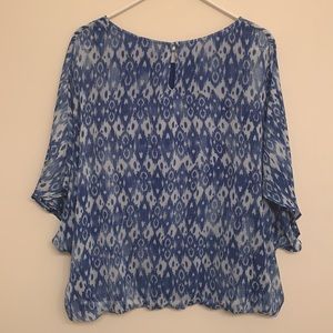 NWOT💙 Blue and White two-layer sheer Blouse